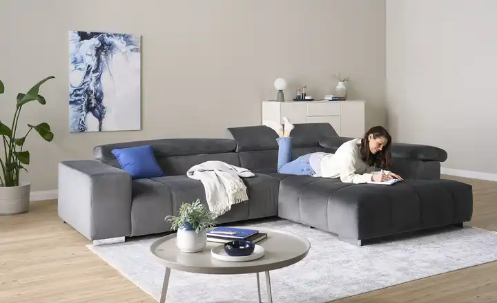 unoEcksofa aus Samt Origo Günstiger Verkauf