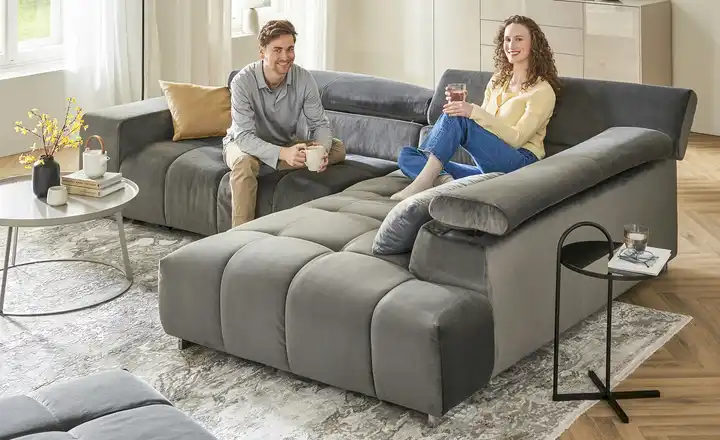 unoEcksofa aus Samt Origo Günstiger Verkauf