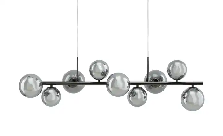 MeisterleuchtenPendelleuchte, 9-flammig, schwarzchrom, Rauchglas Online Shopping