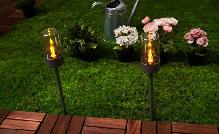 LED-Solar-Spieße, klar/schwarz, 2er-Set Valentinstagsangebot