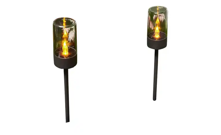 LED-Solar-Spieße, klar/schwarz, 2er-Set Valentinstagsangebot