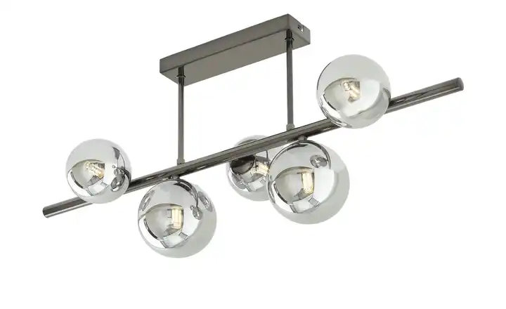 MeisterleuchtenDeckenleuchte, 5-flg. schwarzchrom/Rauchglas Zeitlich begrenztes Angebot