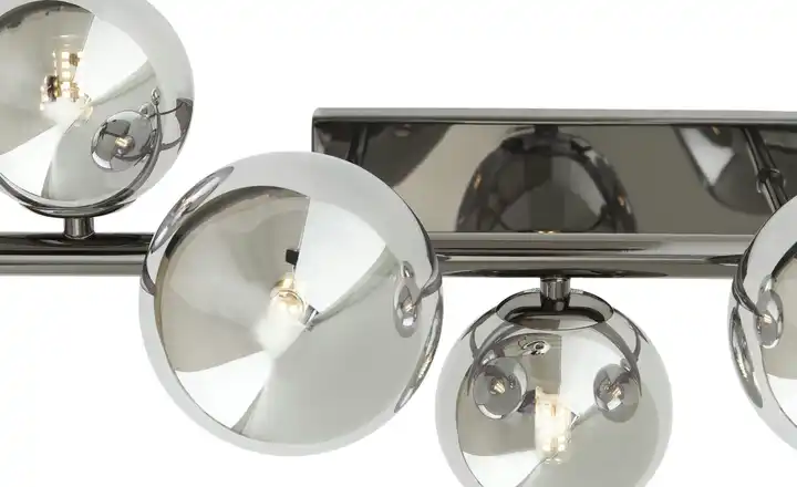 MeisterleuchtenDeckenleuchte, 5-flg. schwarzchrom/Rauchglas Zeitlich begrenztes Angebot