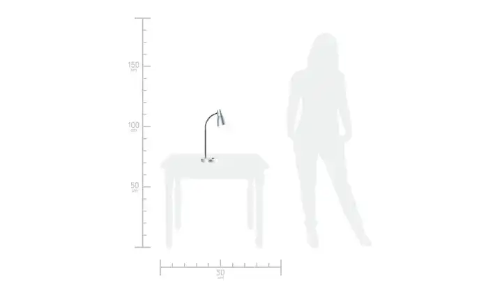KHGLED-Tischleuchte silber mit flexiblem Arm Begrenzte Freigabe
