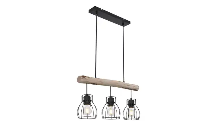 Pendelleuchte, 3-flammig, Holz/ Metall Körbe Discount Store für neue Produkte