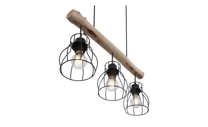Pendelleuchte, 3-flammig, Holz/ Metall Körbe Discount Store für neue Produkte