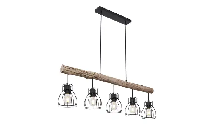Pendelleuchte, 5-flammig, Holz/ Metall Körbe Clearance-Verkauf