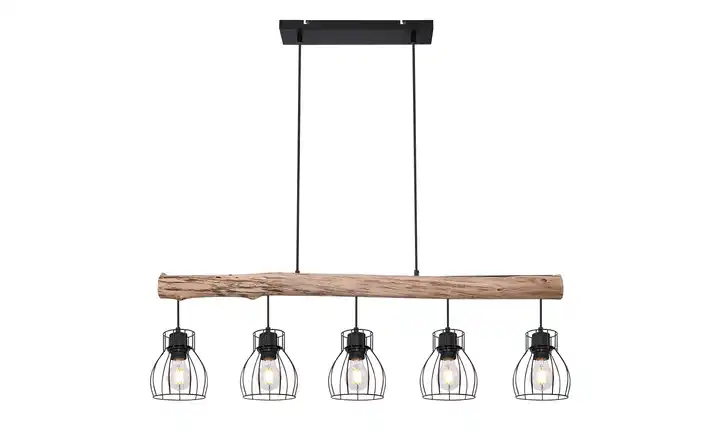 Pendelleuchte, 5-flammig, Holz/ Metall Körbe Clearance-Verkauf