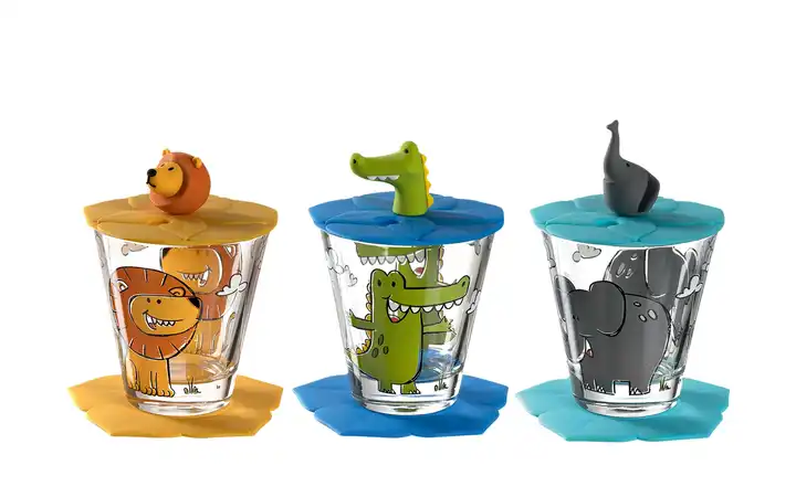 LEONARDOKinder Trink - Set 9-tlg. Löwe / Krokodil / Elefant Bambini Blitzverkäufe