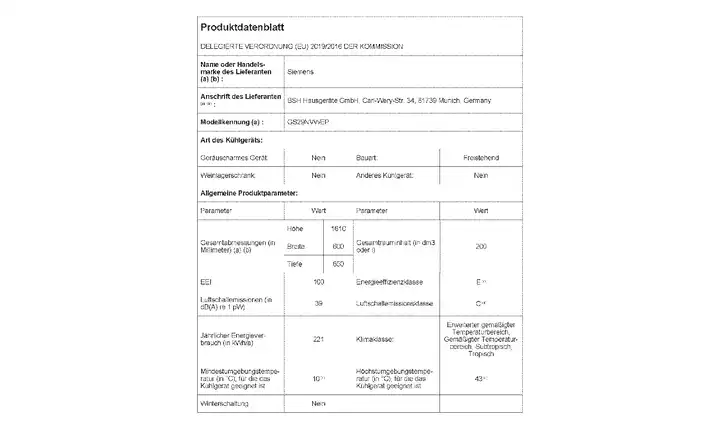 SIEMENSGefrierschrank GS29NVWEP VIP-Rabatte