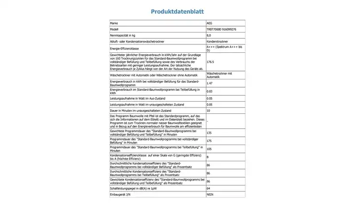 AEGTrockner TR8T70680 Bis zu 55% Rabatt