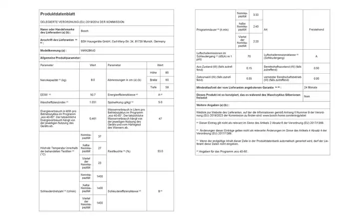 BOSCHWaschvollautomat WAN28K43 Discount Store für neue Produkte