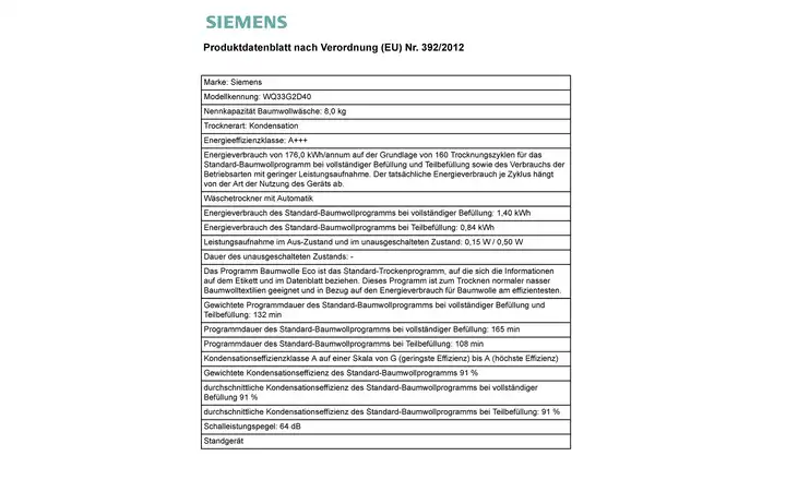 SIEMENSWärmepumpentrockner WQ33G2D40 Nur noch ein Tag übrig
