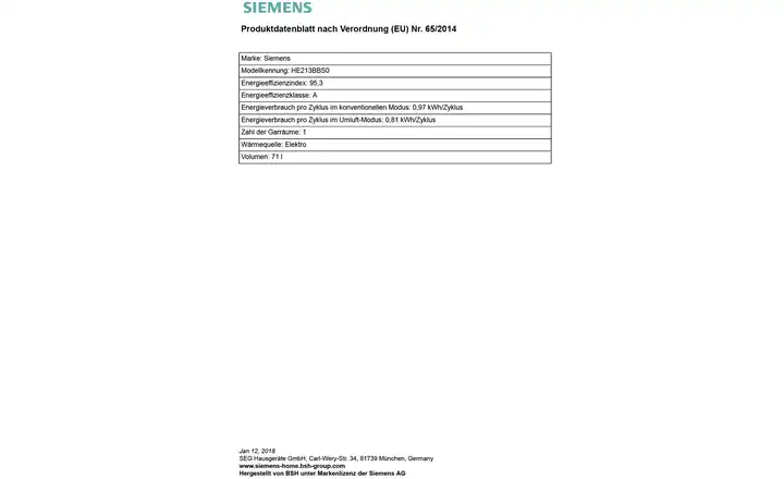 SIEMENSEinbau-Herdset EQ 211 KB 00 Begrenztes Angebot