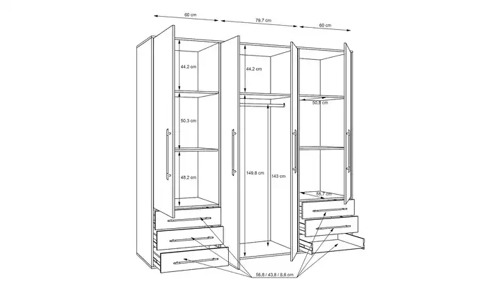 Kleiderschrank Morley Weihnachtsangebot