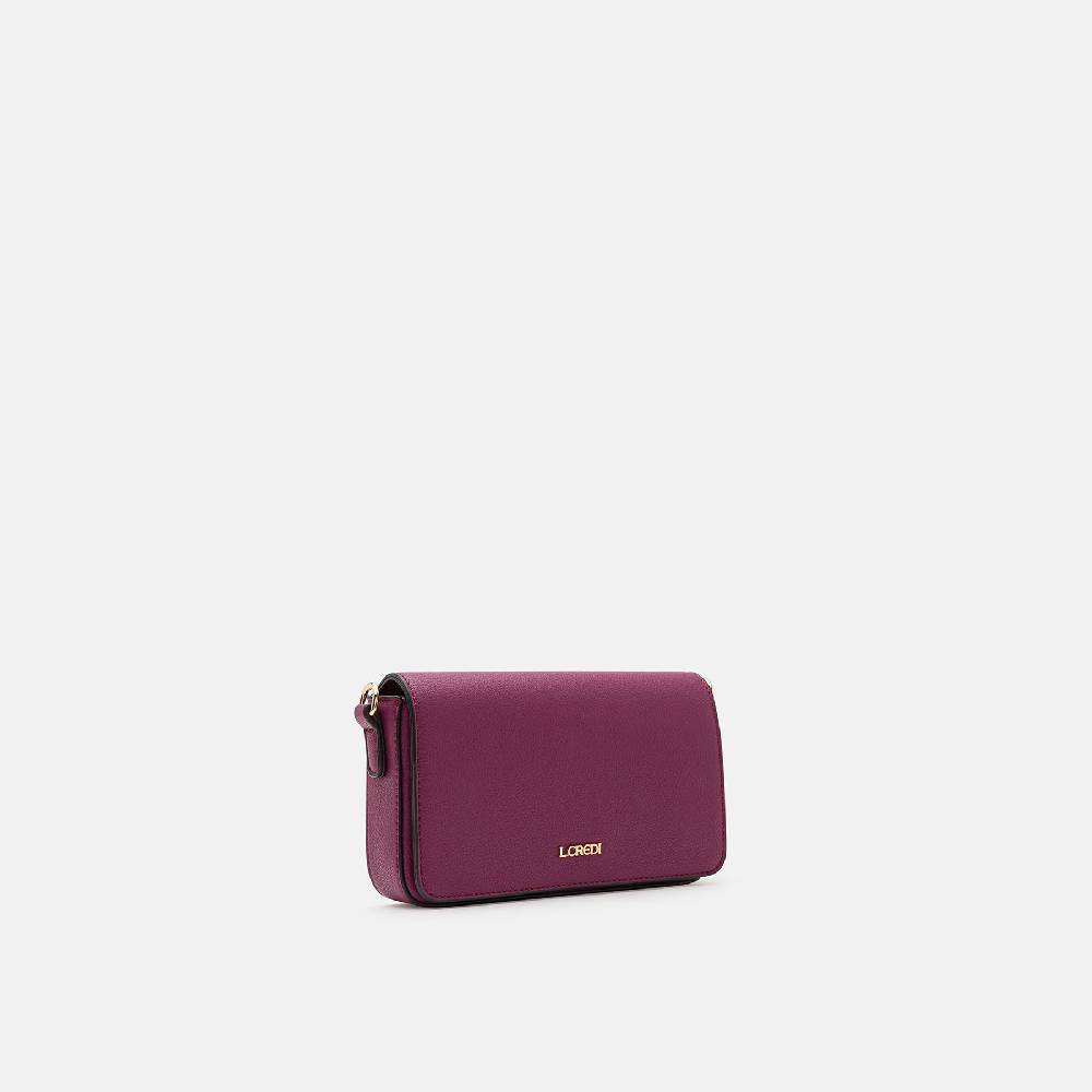 L. Credi Jane Clutch plum Heißer Verkauf