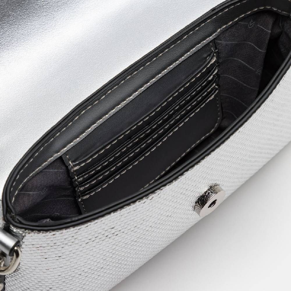L. Credi Nadine Clutch silber Tiefpreis
