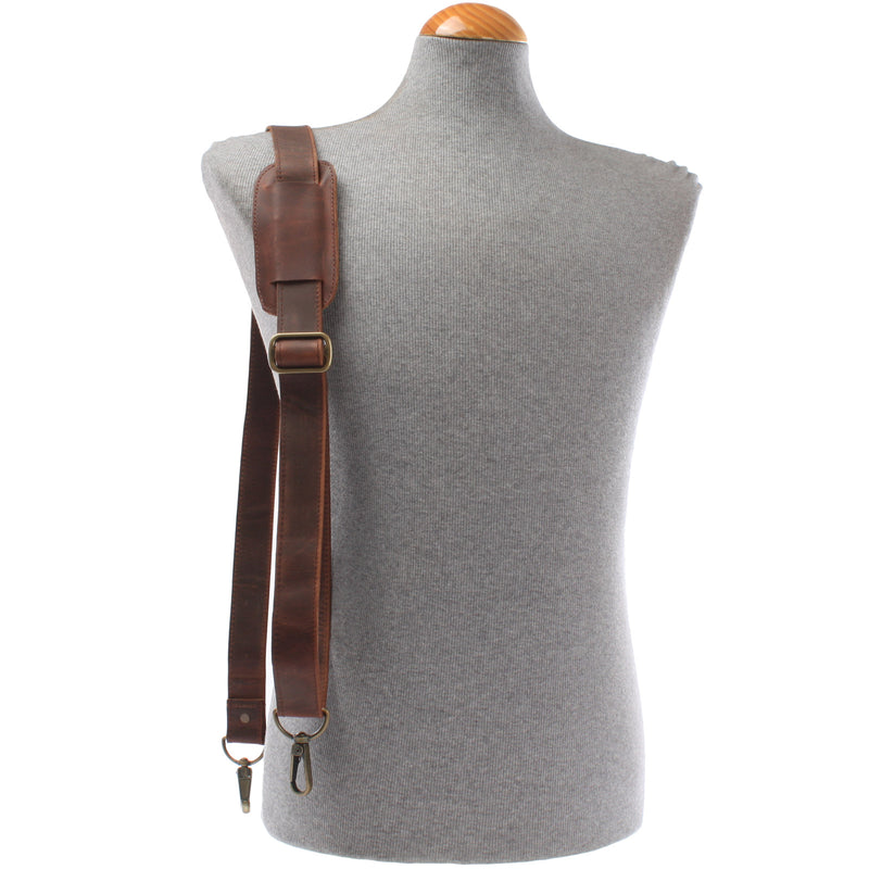 Leconi Trageriemen Leder braun breit 150cm LEC-R3 Begrenztes Angebot