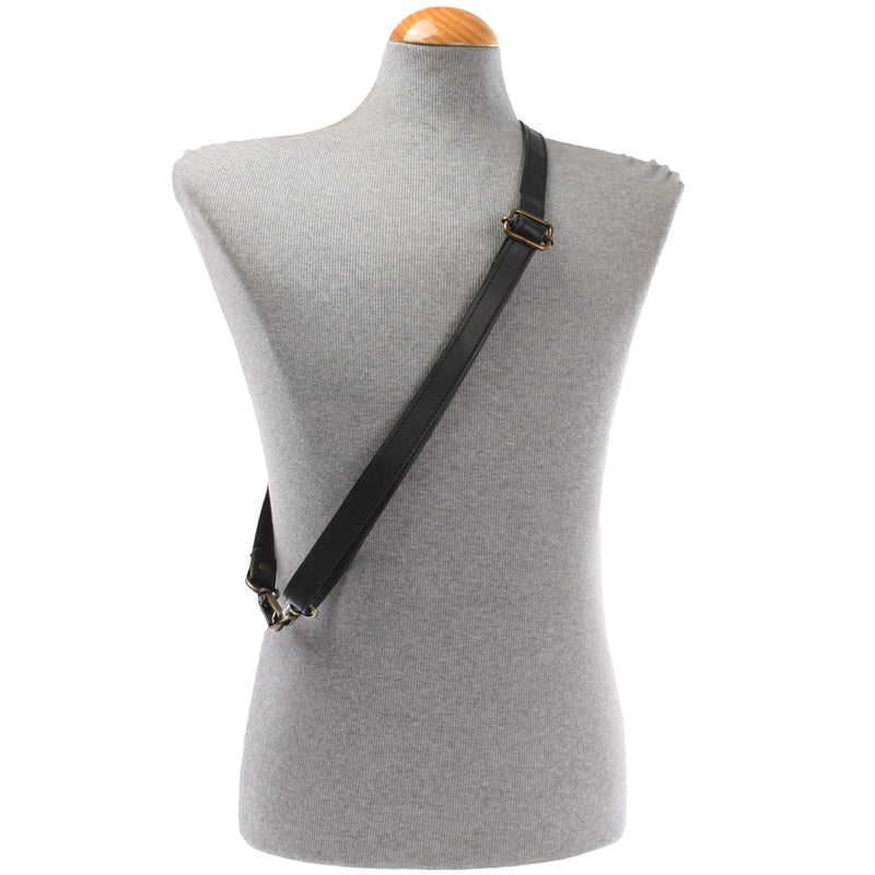 Leconi Trageriemen Leder schwarz schmal 150cm LEC-R4 Preisnachlass