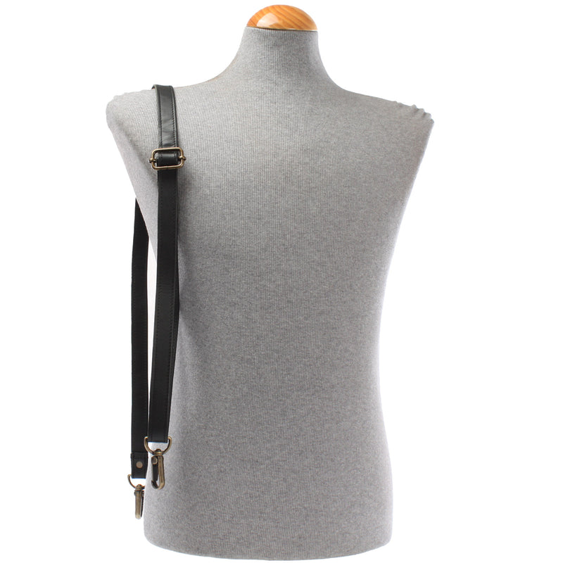 Leconi Trageriemen Leder schwarz schmal 150cm LEC-R4 Preisnachlass