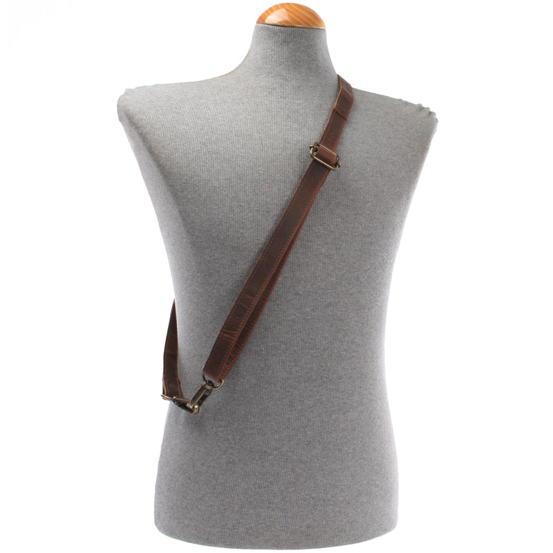 Leconi Trageriemen Leder braun schmal 150cm LEC-R4 Weihnachtsangebot