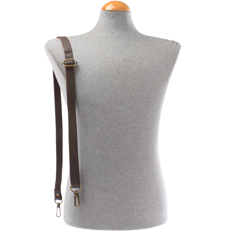 Leconi Trageriemen Leder dunkelbraun schmal 150cm LEC-R4 Valentinstagsangebot