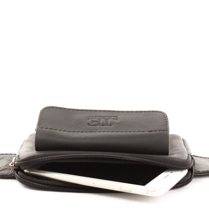 Leconi Gürteltasche Bauchtasche Hüfttasche Festivaltasche Büffelleder schwarz LE9015 Zeitlich begrenztes Angebot