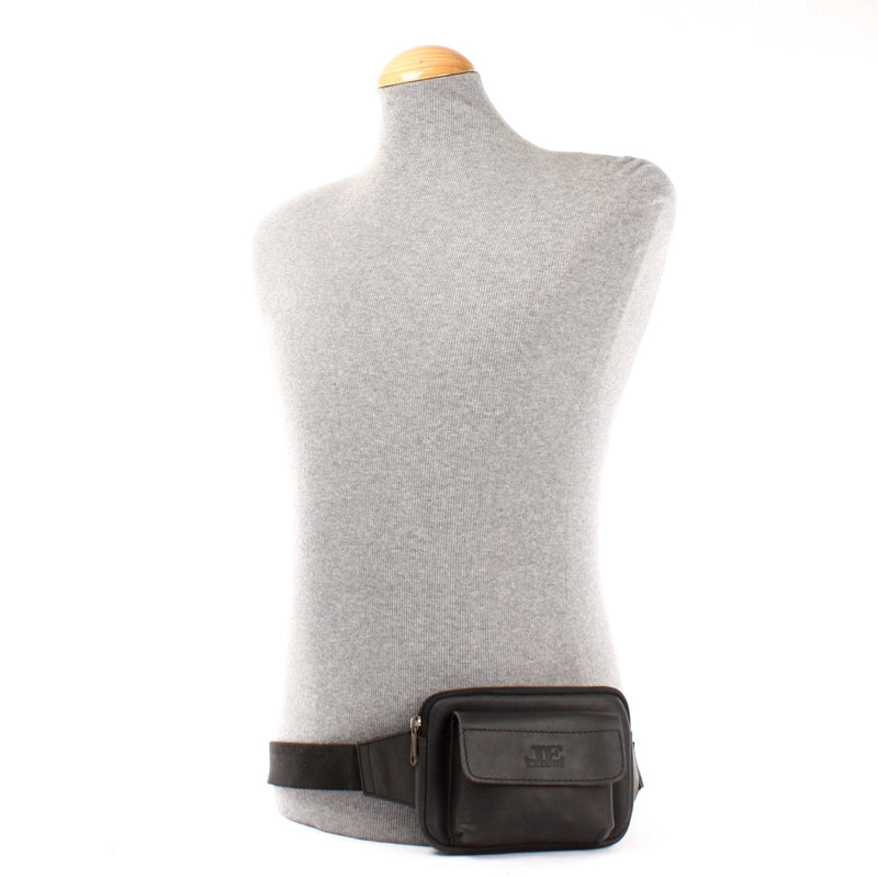 Leconi Gürteltasche Bauchtasche Hüfttasche Festivaltasche Büffelleder schwarz LE9015 Zeitlich begrenztes Angebot