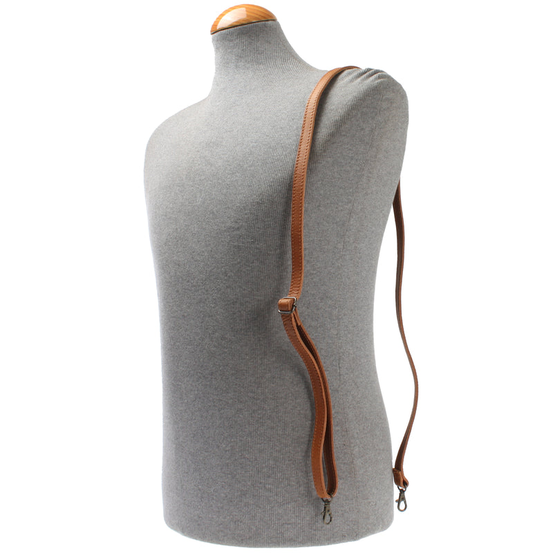Leconi schmaler Trageriemen Schultergurt Leder 1,6cm x 150cm cognac LEC-R8 Blitzangebot
