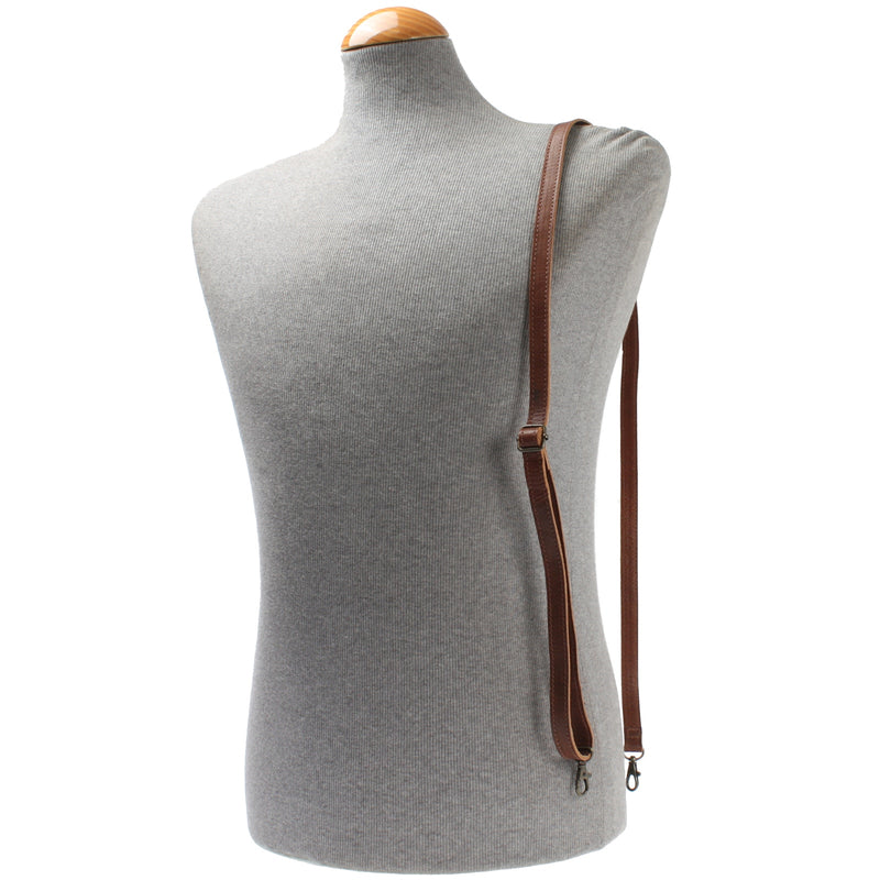 Leconi schmaler Trageriemen Schultergurt Leder 1,6cm x 150cm braun LEC-R8 Große Rabatte