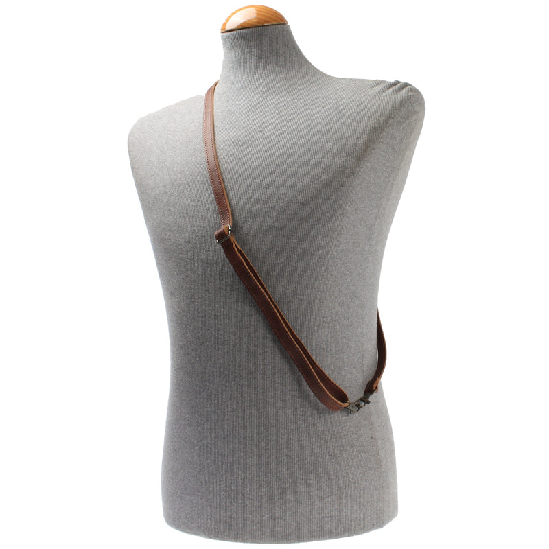 Leconi schmaler Trageriemen Schultergurt Leder 1,6cm x 150cm braun LEC-R8 Große Rabatte