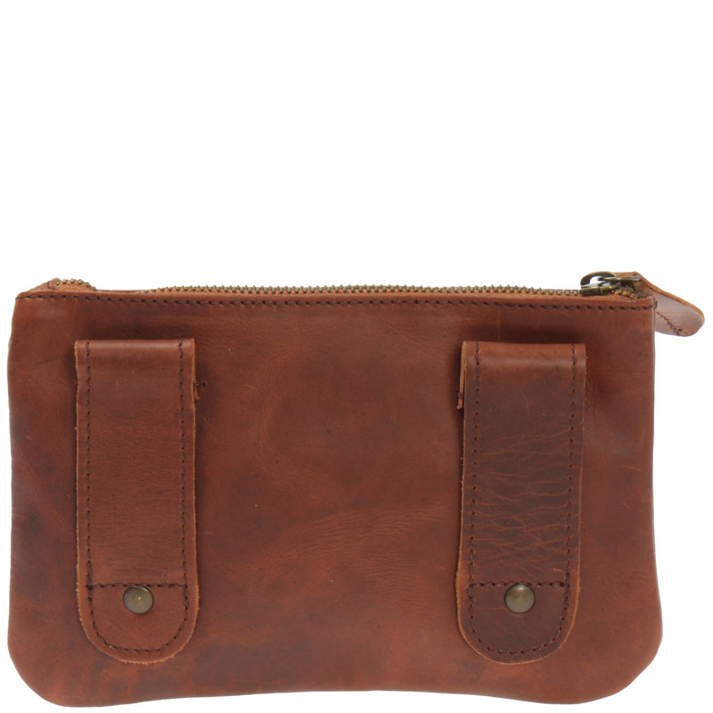 Leconi Gürteltasche Bauchtasche Hüfttasche Damen Herren Rindsleder braun LE9019 Räumungsverkauf