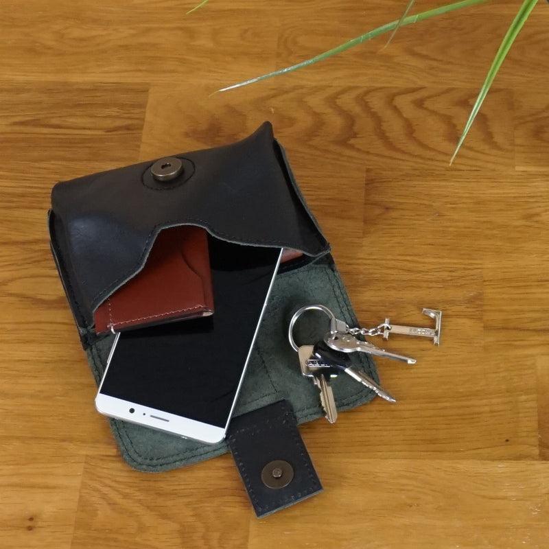 Leconi Gürteltasche Bauchtasche Hüfttasche Damen Herren Leder schwarz LE9005 Tägliche Deals