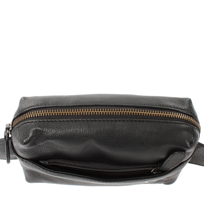 Leconi Gürteltasche Bauchtasche Hüfttasche Damen Herren Nappa Leder schwarz LE9029 VIP-Rabatte