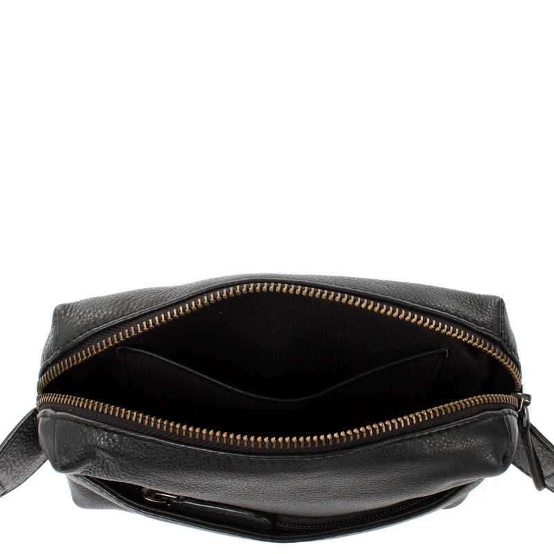 Leconi Gürteltasche Bauchtasche Hüfttasche Damen Herren Nappa Leder schwarz LE9029 VIP-Rabatte