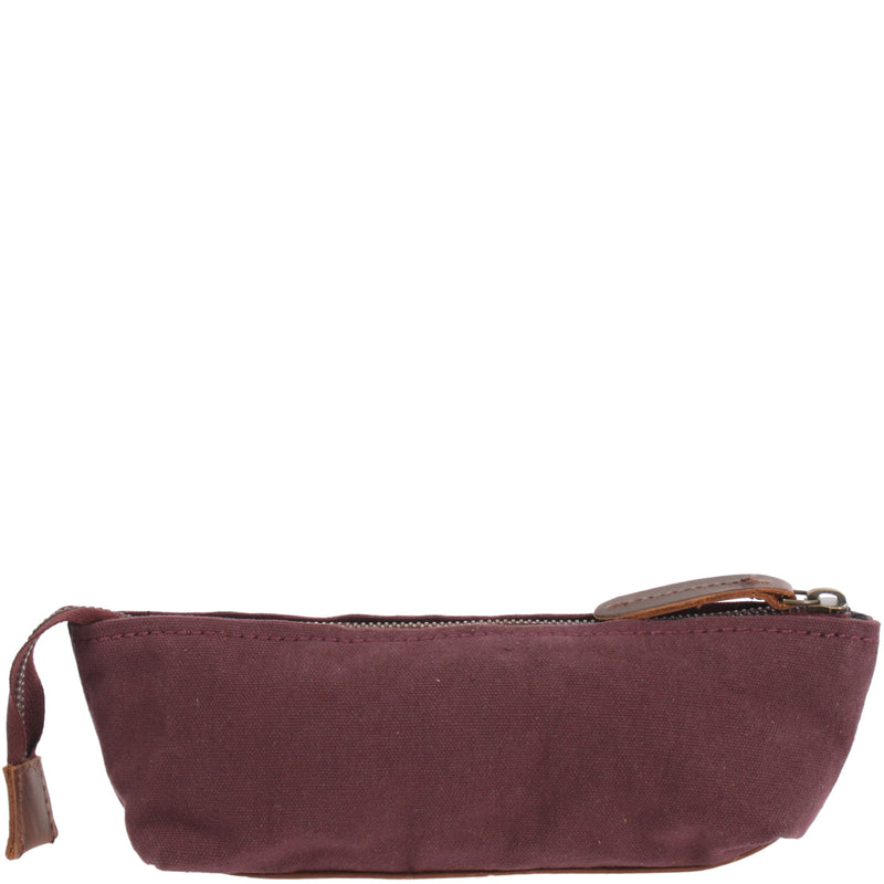 Leconi Stiftemappe Federtasche Stifteetui Federmappe Damen Herren Canvas Leder bordeaux LE9026 Letzte 2 Tage