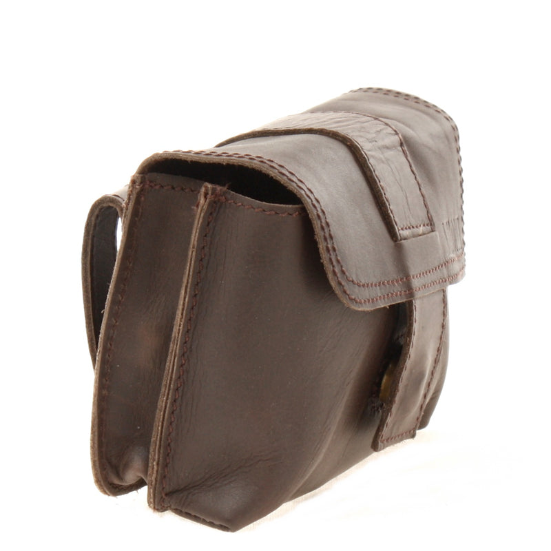 Leconi Gürteltasche Bauchtasche Hüfttasche Damen Herren Rindsleder dunkelbraun LE9005 Letzter Tag