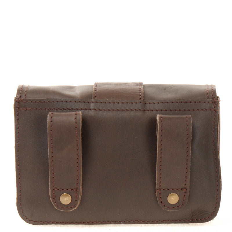 Leconi Gürteltasche Bauchtasche Hüfttasche Damen Herren Rindsleder dunkelbraun LE9005 Letzter Tag