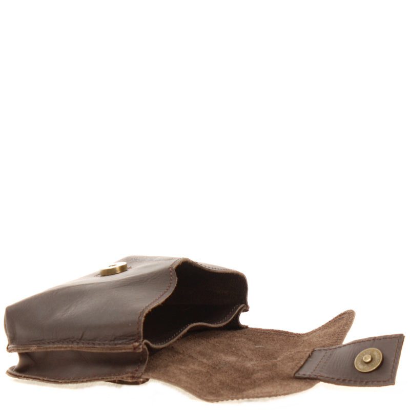 Leconi Gürteltasche Bauchtasche Hüfttasche Damen Herren Rindsleder dunkelbraun LE9005 Letzter Tag