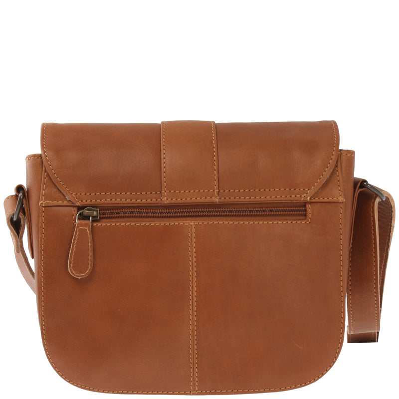 Leconi kleine Schultertasche Umhängetasche Damentasche Leder cognac LE0074 Bis zu 55% Rabatt