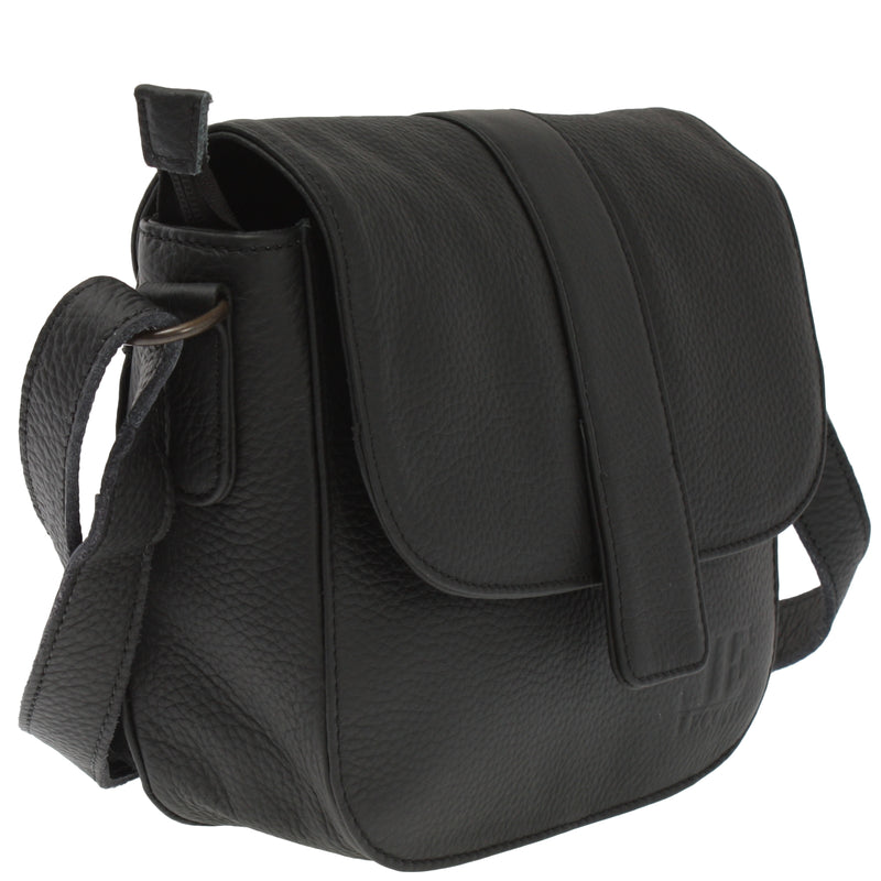 Leconi kleine Schultertasche Umhängetasche Damentasche Leder schwarz LE0074 Nur noch ein Tag übrig