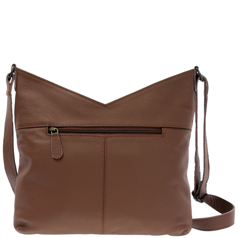 Leconi Damentasche Umhängetasche Handtasche Leder rehbraun LE0065 Super Rabatt