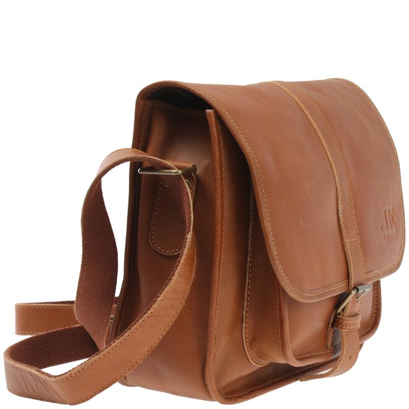 Leconi Umhängetasche Schultertasche Freizeittasche Büffelleder cognac LE3085 Riesige Rabatte