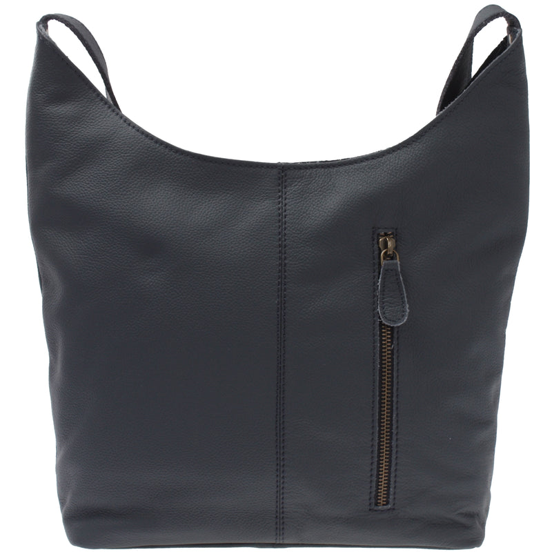 Leconi mittlere Umhängetasche Schultertasche Beuteltasche Damentasche Leder navy LE0072 50% Rabatt mit kostenlosem Versand
