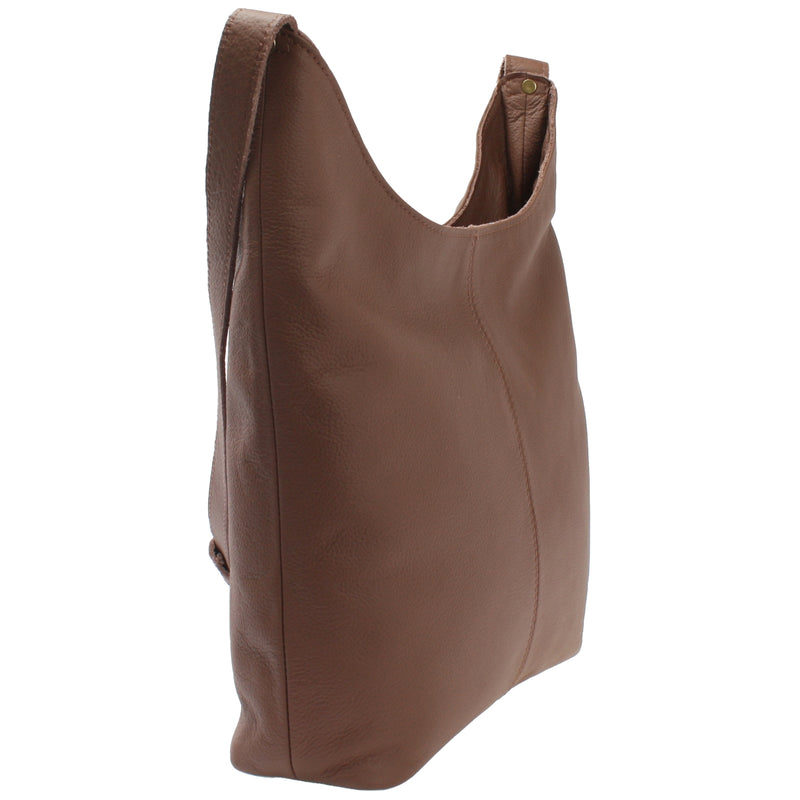 Leconi mittlere Umhängetasche Schultertasche Beuteltasche Damentasche Leder rehbraun LE0072 Clearance-Verkauf