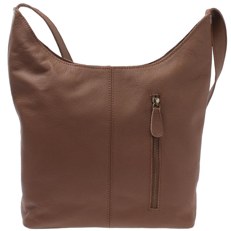 Leconi mittlere Umhängetasche Schultertasche Beuteltasche Damentasche Leder rehbraun LE0072 Clearance-Verkauf