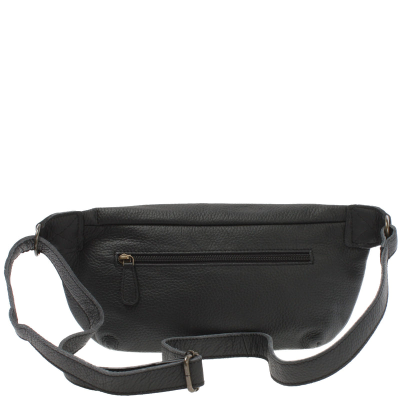 Leconi große Bauchtasche Umhängetasche Crossbody Ledertasche Leder schwarz LE3088 Begrenzt auf 3 Tage
