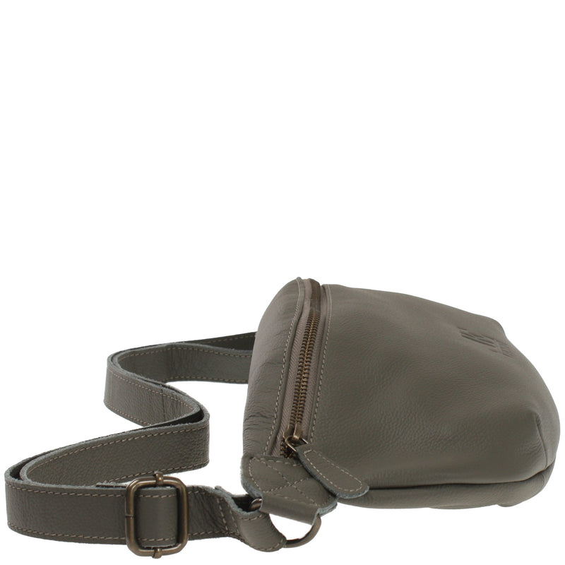 Leconi große Bauchtasche Umhängetasche Crossbody Ledertasche Leder oliv LE3088 Speichern exportieren