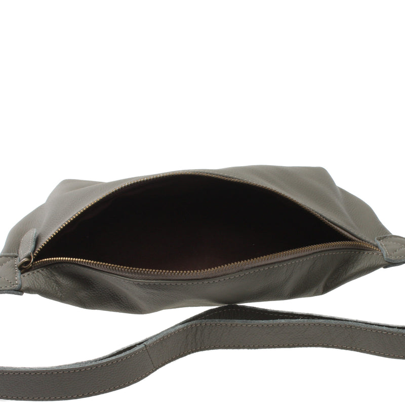 Leconi große Bauchtasche Umhängetasche Crossbody Ledertasche Leder oliv LE3088 Speichern exportieren