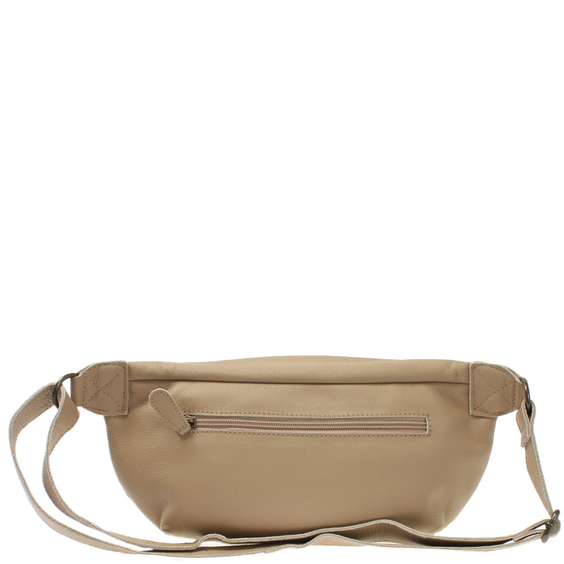 Leconi große Bauchtasche Umhängetasche Crossbody Ledertasche Leder sand LE3088 Black Friday Preise